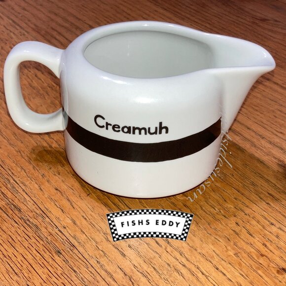 BROOKLYNESE by FISHS EDDY NYC "creamuh" Creamer Pitcher as new ☕️ - Picture 1 of 7